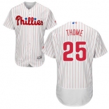Philadelphia Phillies #25 Jim Thome White(Red Strip) Flexbase Authentic Collection Stitched Baseball Jersey