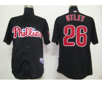 Philadelphia Phillies #26 Chase Utley Black Jersey