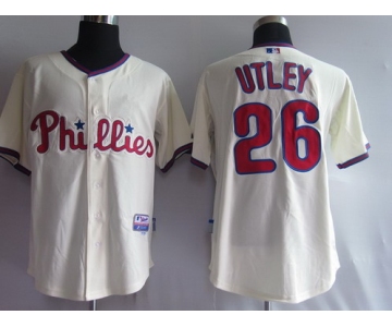 Philadelphia Phillies #26 Chase Utley Cream Jersey