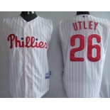 Philadelphia Phillies #26 Chase Utley White Sleeveless Jersey
