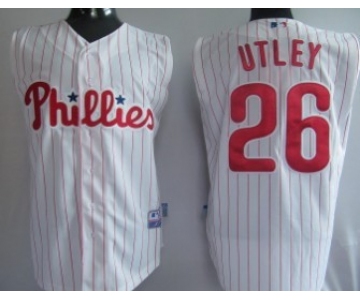 Philadelphia Phillies #26 Chase Utley White Sleeveless Jersey