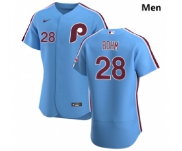 Philadelphia Phillies 28 Alec Bohm Men Nike Light Blue Alternate 2020 Authentic Player MLB Jersey