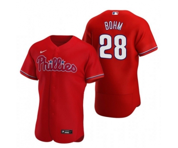 Philadelphia Phillies #28 Alec Bohm Red Alternate Jersey