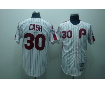 Philadelphia Phillies #30 Dave Cash 1976 White Throwback Jersey