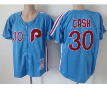 Philadelphia Phillies #30 Dave Cash 1980 Blue Throwback Jersey