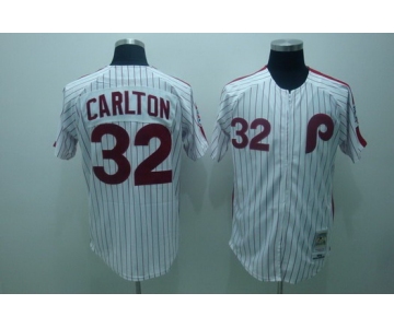 Philadelphia Phillies #32 Steve Carlton 1976 White Throwback Jersey