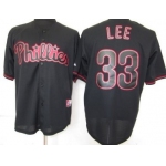 Philadelphia Phillies #33 Cliff Lee Black Fashion Jersey