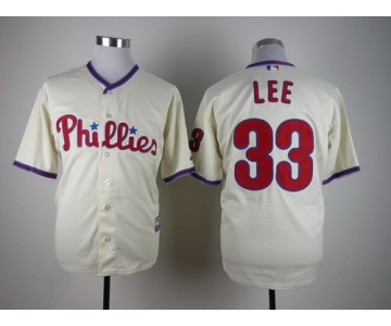 Philadelphia Phillies #33 Cliff Lee Cream Jersey