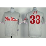 Philadelphia Phillies #33 Cliff Lee Gray Jersey