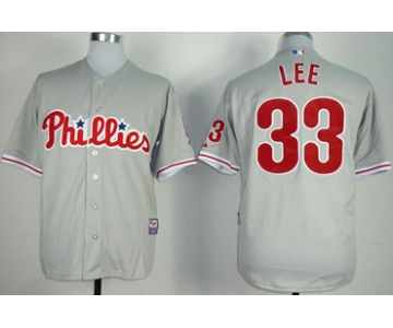 Philadelphia Phillies #33 Cliff Lee Gray Jersey