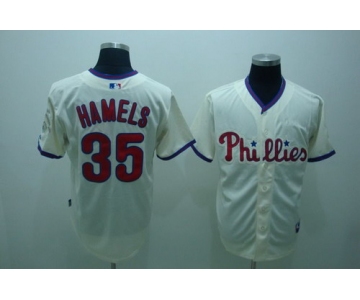 Philadelphia Phillies #35 Cole Hamels Cream Jersey