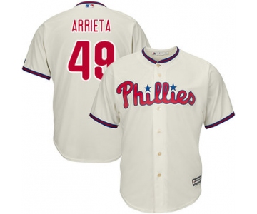 Philadelphia Phillies #49 Jake Arrieta Cream New Cool Base Stitched MLB Jersey