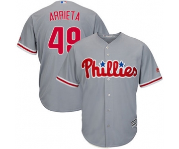 Philadelphia Phillies #49 Jake Arrieta Grey New Cool Base Stitched MLB Jersey