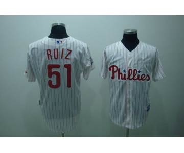 Philadelphia Phillies #51 Carlos Ruiz White Jersey