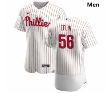 Philadelphia Phillies 56 Zach Eflin Men Nike White Home 2020 Authentic Player MLB Jersey