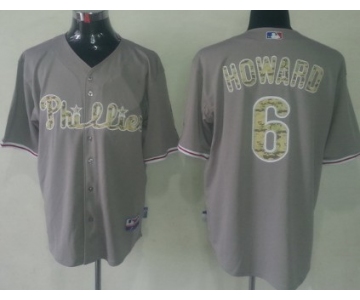 Philadelphia Phillies #6 Ryan Howard Gray With Camo Jersey