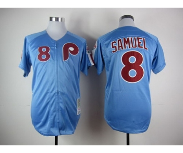 Philadelphia Phillies #8 Juan Samuel 1984 Blue Throwback Jersey