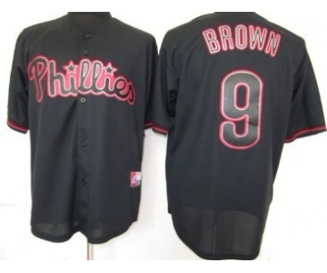 Philadelphia Phillies #9 Domonic Brown Black Fashion Jersey