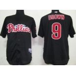 Philadelphia Phillies #9 Domonic Brown Black Jersey