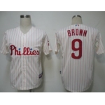 Philadelphia Phillies #9 Domonic Brown White Jersey