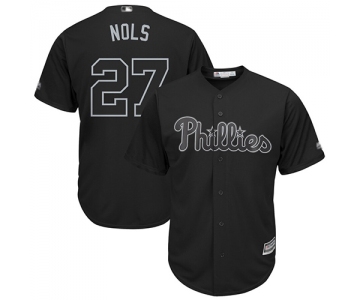 Phillies #27 Aaron Nola Black Nols Players Weekend Cool Base Stitched Baseball Jersey