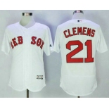 Men's Boston Red Sox #21 Roberto Clemente Retired White Stitched MLB 2016 Majestic Flex Base Jersey