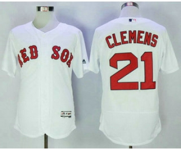 Men's Boston Red Sox #21 Roberto Clemente Retired White Stitched MLB 2016 Majestic Flex Base Jersey