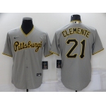 Men's Pittsburgh Pirates #21 Roberto Clemente Grey Stitched MLB Cool Base Nike Jersey