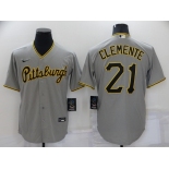 Men's Pittsburgh Pirates #21 Roberto Clemente Grey Stitched MLB Cool Base Nike Jersey