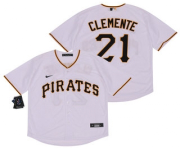 Men's Pittsburgh Pirates #21 Roberto Clemente White Stitched MLB Cool Base Nike Jersey