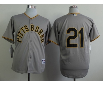 Pittsburgh Pirates #21 Roberto Clemente 1953 Gray Jersey
