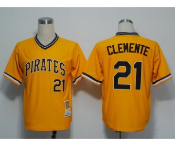Pittsburgh Pirates #21 Roberto Clemente 1971 Yellow Throwback Jersey