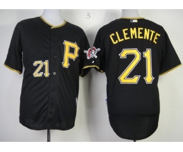 Pittsburgh Pirates #21 Roberto Clemente Black Cool Base Jersey
