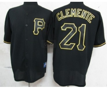 Pittsburgh Pirates #21 Roberto Clemente Black Fashion Jersey