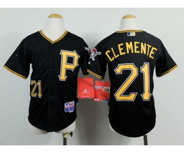 Pittsburgh Pirates #21 Roberto Clemente Black Kids Jersey