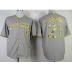 Pittsburgh Pirates #21 Roberto Clemente Gray With Camo Jersey
