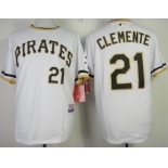 Pittsburgh Pirates #21 Roberto Clemente White Pullover Cool Base Jersey