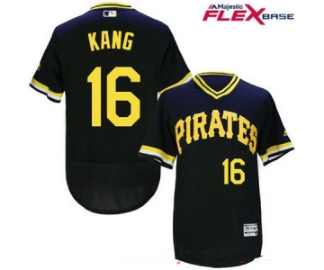 Men's Pittsburgh Pirates #16 Jung-ho Kang Black Pullover Stitched MLB Majestic Flex Base Jersey