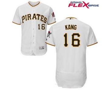 Men's Pittsburgh Pirates #16 Jung-ho Kang White Home Stitched MLB Majestic Flex Base Jersey