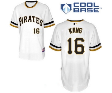 Men's Pittsburgh Pirates #16 Jung-ho Kang White Pullover Stitched MLB Majestic Cool Base Jersey