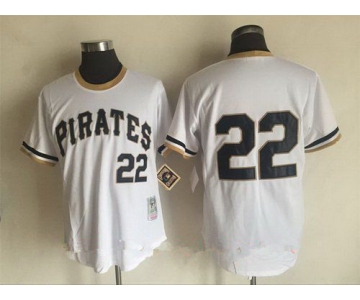 Men's Pittsburgh Pirates #22 Andrew McCutchen White Pullover Cooperstown Collection Stitched MLB Jersey by Mitchell & Ness