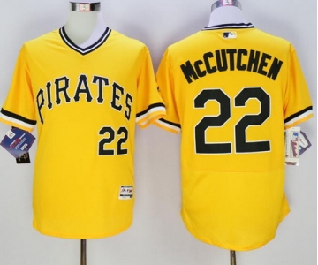 Men's Pittsburgh Pirates #22 Andrew McCutchen Yellow Flexbase 2016 MLB Player Jersey