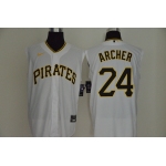 Men's Pittsburgh Pirates #24 Chris Archer White 2020 Cool and Refreshing Sleeveless Fan Stitched MLB Nike Jersey
