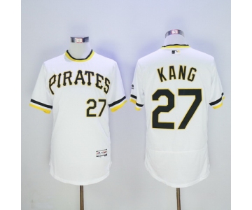 Men's Pittsburgh Pirates #27 Jung-ho Kang White Pullover 2016 Flexbase Majestic Baseball Jersey