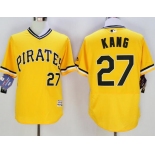 Men's Pittsburgh Pirates #27 Jung-ho Kang Yellow Flexbase 2016 MLB Player Jersey