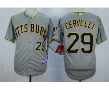 Men's Pittsburgh Pirates #29 Francisco Cervelli Gray Cool Base Jersey