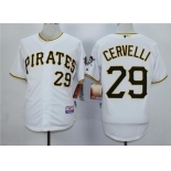 Men's Pittsburgh Pirates #29 Francisco Cervelli White Cool Base Jersey