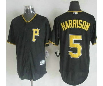 Men's Pittsburgh Pirates #5 Josh Harrison Alternate Black 2015 MLB Cool Base Jersey