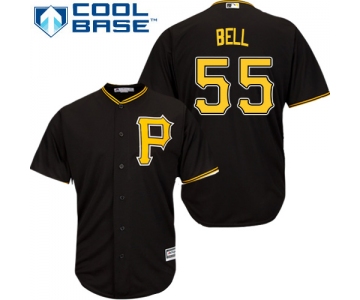 Men's Pittsburgh Pirates #55 Josh Bell Black Cool Base Stitched Baseball Jersey