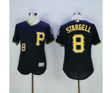 Men's Pittsburgh Pirates #8 Willie Stargell Retired Black 2016 Flexbase Majestic Baseball Jersey